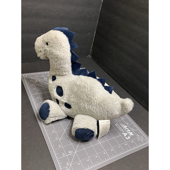 Lambs & Ivy Baby Dino Blue/Gray Plush Dinosaur Stuffed Animal Toy Plush Spike - Picture 5 of 10